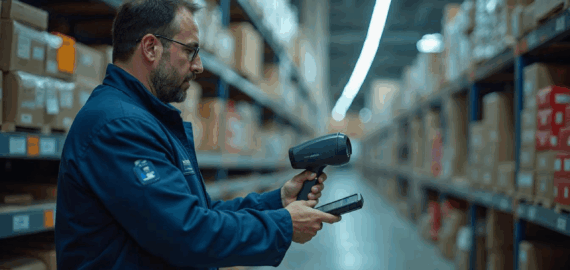 Guys using RFID to scan his products