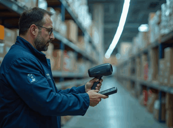 Guys using RFID to scan his products